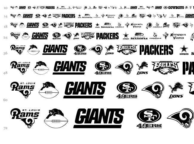 NFC font waterfall